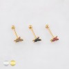SPARKLING BUTTERFLY GLITTER CHARM 316L SURGICAL STEEL TONGUE BARBELL